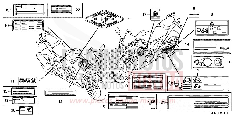 CAUTION LABEL for CBR500R ABS MILLENNIUM RED (R263) from 2013
